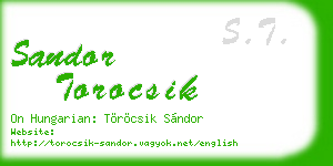 sandor torocsik business card